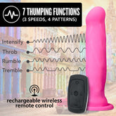 Impressions By Blush® | Havana Pink 8-Inch Long Rechargeable Vibrating Dildo-French Quarter Lingerie